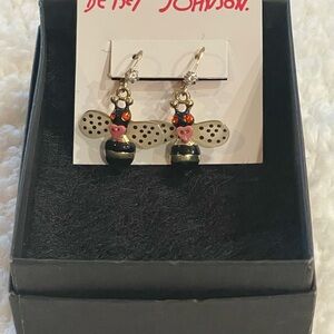 Betsey Johnson Pink and Gold Earrings